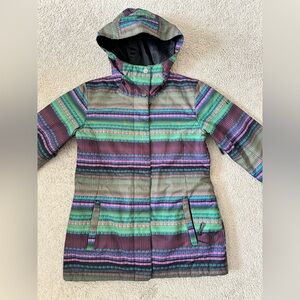 Women's Roxy 10K Insulation Full Zip Hooded Ski Snowboard Jacket Size Small